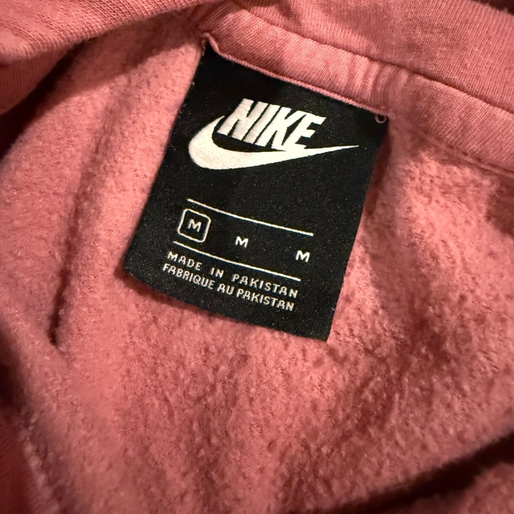 Nike Funnel Neck Fleece Hoodie Dusty Pink Kangaroo Pocket Size M - Picture 4 of 9